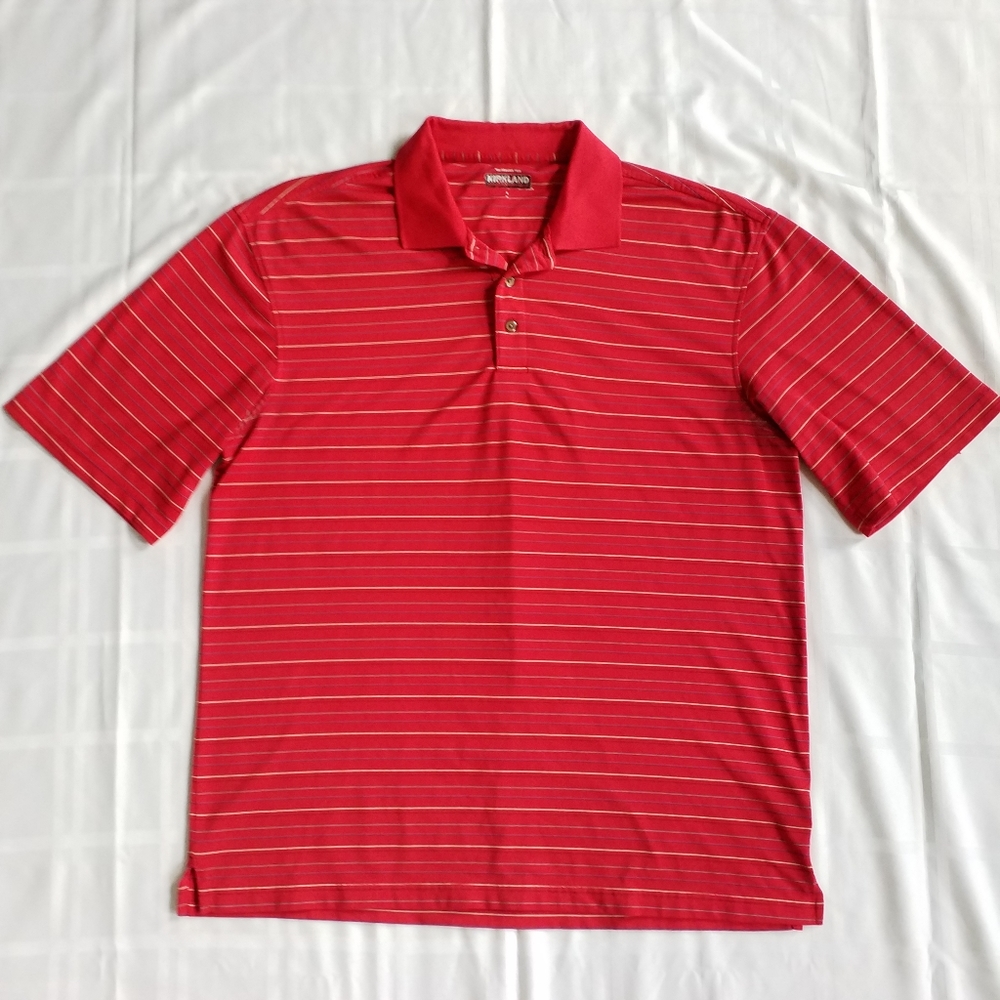 Red Striped KIRKLAND SIGNATURE Men's Polo Shirt
